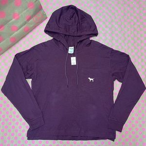 Victoria Secret PINK Long Sleeve Shirt Hoodie- NEW w/ Tags